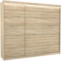 Spinta ADRK Antos LED, sonoma ąžuolo, 58 cm x 250 cm x 215 cm