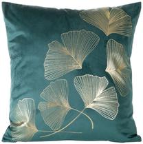 Pagalvės užvalkalas Ginko JTX-01, aukso/tamsiai žalia, 45 cm x 45 cm