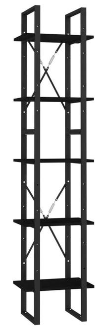 Lentyna VLX 5-Tier Book Cabinet 3081977, juoda, 40 cm x 30 cm x 175 cm