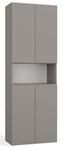 Vonios spintelė su skalbinių krepšiu Nel 1K/DK, pilka, 30 cm x 60 cm x 174 cm