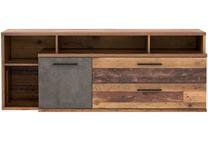 TV staliukas Forte, rudas/pilkas, 41.3 cm x 153.1 cm x 60.1 cm