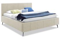 Lova dvigulė Lizzano Cloud, 160 x 200 cm, šviesiai ruda, be čiužinio, su grotelėmis