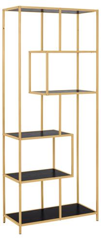 Pastatoma lentyna Moso 88159, aukso/juoda, 77 cm x 35 cm x 185 cm