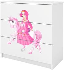 Komoda Kocot Kids Babydreams Princess On Horse, balta, 80 cm x 41 cm x 8.5 cm