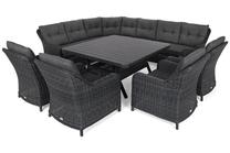 Lauko baldų komplektas Windsor Corner, pilkas, 11 vietų