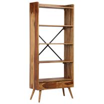 Lentyna VLX Bookshelf Sheesham, ruda/juoda, 75 cm x 30 cm x 170 cm