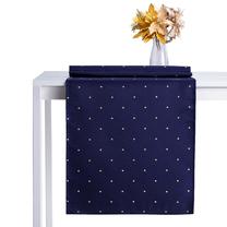 Stalo takelis stačiakampė Homede Delicato, aukso/tamsiai mėlyna, 40 x 140 cm