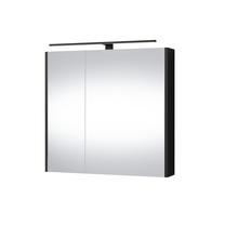 Pakabinama vonios spintelė su veidrodžiu Domoletti Gold Craft, juoda, 15 cm x 71.8 cm x 67.7 cm