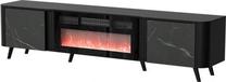 TV staliukas Cama Meble Volare, juodas/pilkas, 200 cm x 39 cm x 49 cm