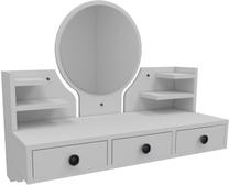 Kosmetinis staliukas Kalune Design Polina 550ARN2758, baltas, 90 cm x 36.8 cm x 75 cm, su veidrodžiu