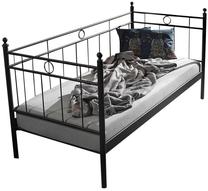 Lova viengulė Kalune Design Alpas, 90 x 200 cm, juoda, be čiužinio, su grotelėmis