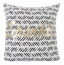Dekoratyvinės pagalvėlės užvalkalas JER-01, aukso/balta/juoda, 40 cm x 40 cm