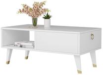 Kavos staliukas Kalune Design Delux, baltas, 90 cm x 45 cm x 42.4 cm