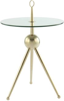 Kavos staliukas Kayoom Ontario 325, skaidrus/aukso/rožinis, 46 cm x 46 cm x 53 cm