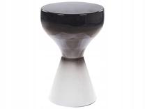 Kavos staliukas Beliani Tibito, balta/juoda, 30 cm x 30 cm x 45 cm