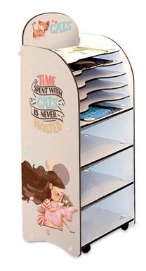 Spinta Kalune Design Petting Lou, rožinė/įvairių spalvų, 35 cm x 34 cm x 98 cm