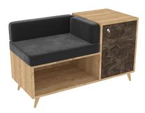 Suoliukas Kalune Design Anzer, antracito/riešuto, 45 cm x 100 cm x 60 cm