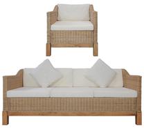 Lauko sofa VLX 2 Piece Set 278617, kreminė/medžio, 78 cm x 171 cm x 74 cm