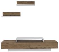 Svetainės baldų komplektas Kalune Design Lusi Oud, vidaus, ąžuolo/balta