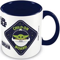 Puodelis Pyramid International Star Wars: The Mandalorian Child On Board, mėlyna/balta, 315 ml