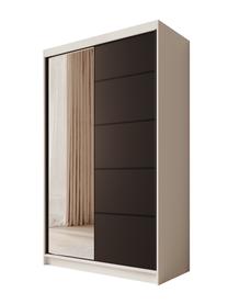 Spinta ADRK Castello, balta/juoda, 120 cm x 58 cm x 200 cm, su veidrodžiu