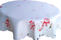 Kalėdinė staltiesė apvali OS-304-A, balta, 120 x 120 cm
