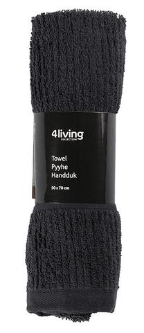 Vonios rankšluostis 4Living Solid 063375, juodas, 70 cm x 50 cm
