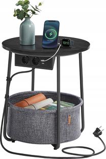 Kavos staliukas Vasagle, juodas/pilkas, 45 cm x 45 cm x 50 cm