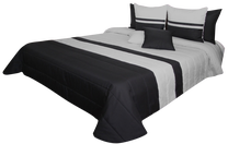 Lovatiesė NM45-C, juoda/pilka, 220 cm x 240 cm