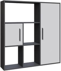 Lentyna Kalune Design Ridge 875ZNA4718, antracito/balta/tamsiai pilka, 25 cm x 120 cm x 123.6 cm