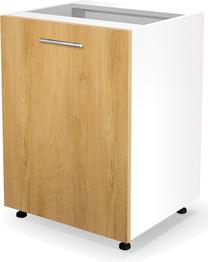 Apatinė virtuvinė spintelė, ąžuolo/balta, 60 cm x 52 cm x 80 cm