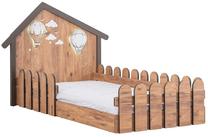 Lova viengulė Kalune Design Garden, 90 x 190 cm, riešuto, be čiužinio, su grotelėmis