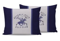 Pagalvės užvalkalas Beverly Hills Polo Club BHPC 029, mėlyna/balta, 70 cm x 50 cm, 2 vnt.