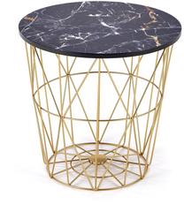 Kavos staliukas Harissa G, aukso/juodas, 42 cm x 42 cm x 41 cm