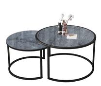 Kavos staliukų komplektas Kalune Design Bora, antracito/pilka, 57 - 75 cm x 57 cm x 40 - 45 cm, 2 vnt.