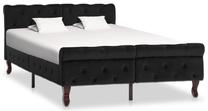 Lova pusantros vietos VLX Velvet 288552, 120 x 200 cm, juoda, be čiužinio, su grotelėmis