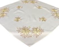 Kalėdinė staltiesė kvadratinė OS-294-B, aukso/balta, 85 x 85 cm