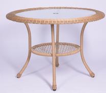 Lauko stalas OTE Manchester, smėlio ruda, 105 cm x 105 cm x 71 cm