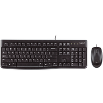 Klaviatūros ir pelės komplektas Logitech Desktop Desktop MK120, EN/RU, juoda