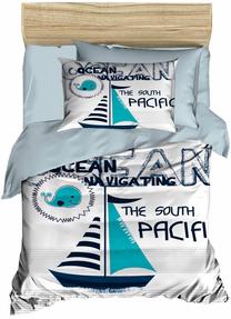 Vaikiškas patalynės užvalkalų komplektas Mijolnir PH17, mėlyna/balta/pilka, 100 x 150 cm