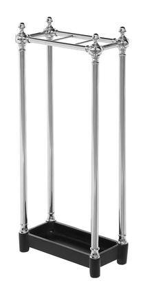 Skėčių laikiklis Miloo Uptown Deco, juoda/sidabro, 28 cm x 14 cm x 69 cm