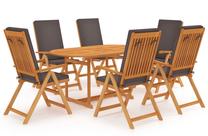 Lauko baldų komplektas VLX Garden Dining Set, pilkas/rudas, 6 vietų