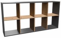 Pastatoma lentyna Malax 2x4, antracito/ąžuolo, 30 cm x 147 cm x 75 cm