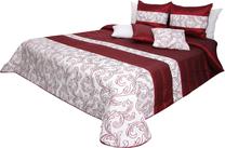 Lovatiesė NM44-D, balta/bordo, 240 cm x 260 cm