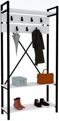 Drabužių kabykla Kalune Design Alfa 835PUQ4007, 180 cm, balta/juoda