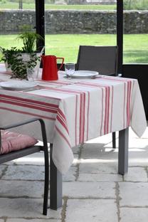 Staltiesė stačiakampė Lovely Chaumont, balta/raudona, 140 x 240 cm
