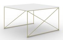 Kavos staliukas ADRK Nelia, skaidrus/aukso/baltas, 75 cm x 75 cm x 43 cm