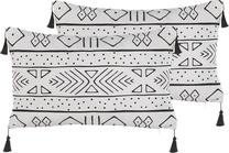 Dekoratyvinė pagalvėlė Beliani Schefflera, balta/juoda, 50 cm x 30 cm, 2 vnt.