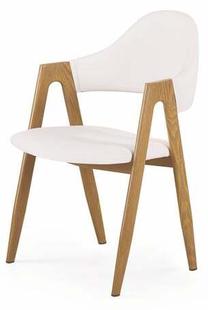 Valgomojo kėdė K247, balta/pušies, 57 cm x 51 cm x 80 cm