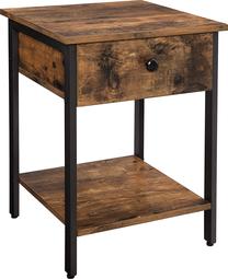 Naktinis staliukas Leobert Leobert LET55BX, rudas/juodas, 40 cm x 40 cm x 55 cm